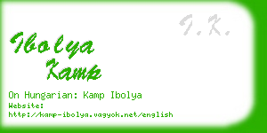 ibolya kamp business card